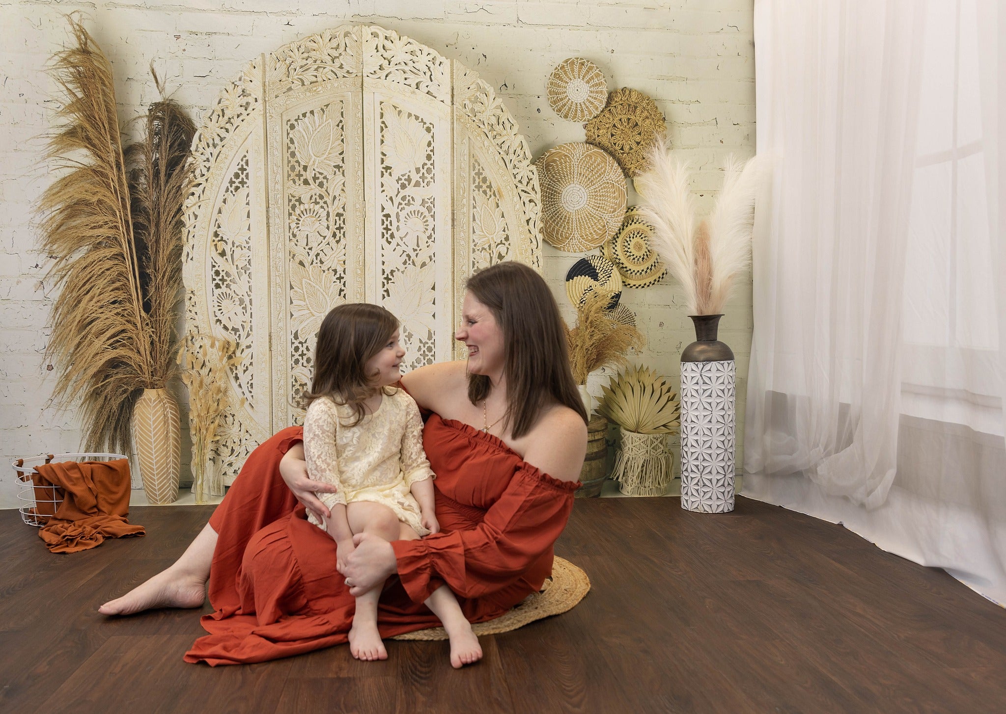 Kate Boho Screen with Pampas Grass Backdrop Designed by Mandy Ringe Photography - Kate Backdrop AU