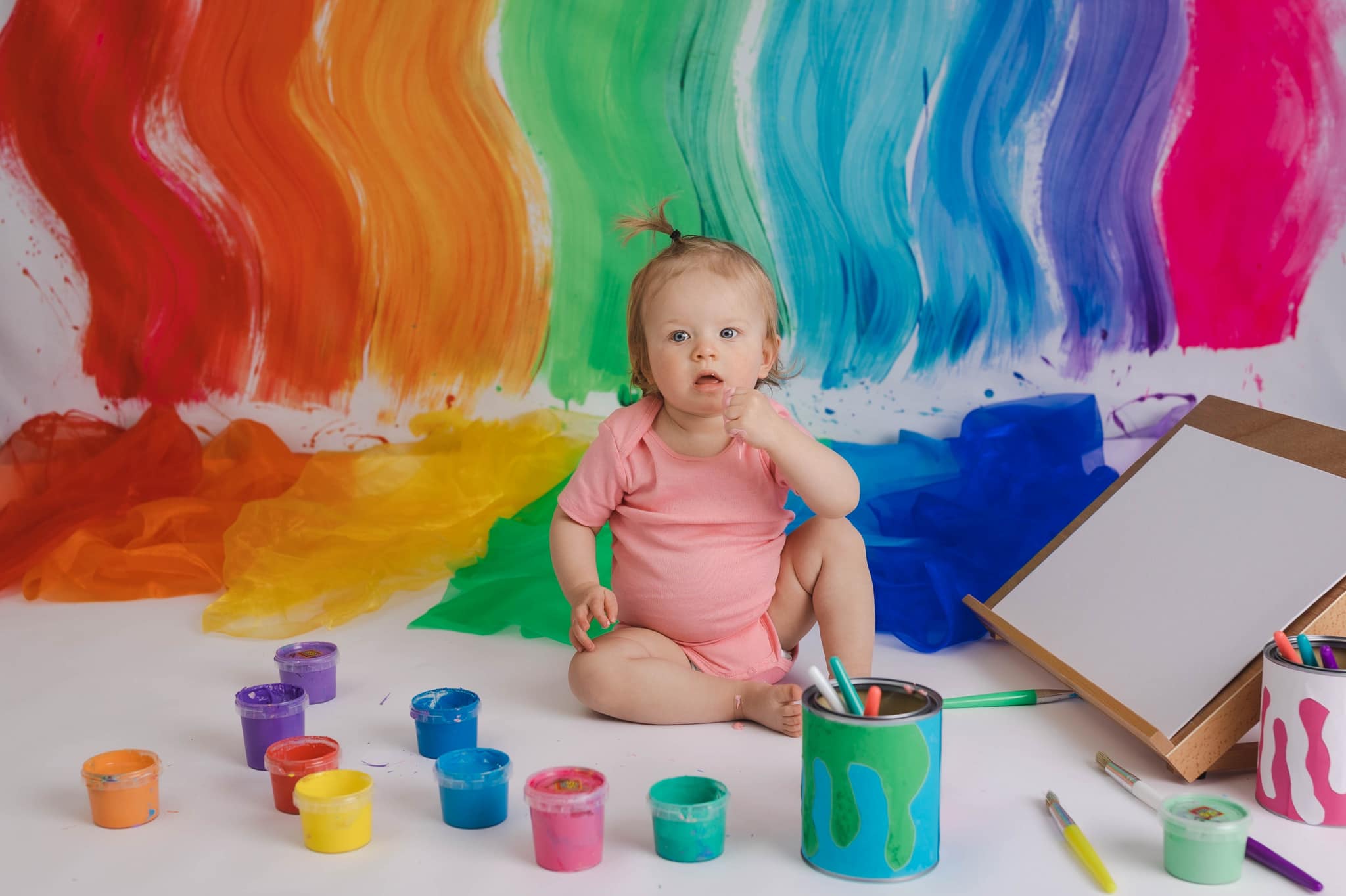 Kate Curvy Rainbow Paint Backdrop for Photography Designed By Erin Larkins - Kate Backdrop AU