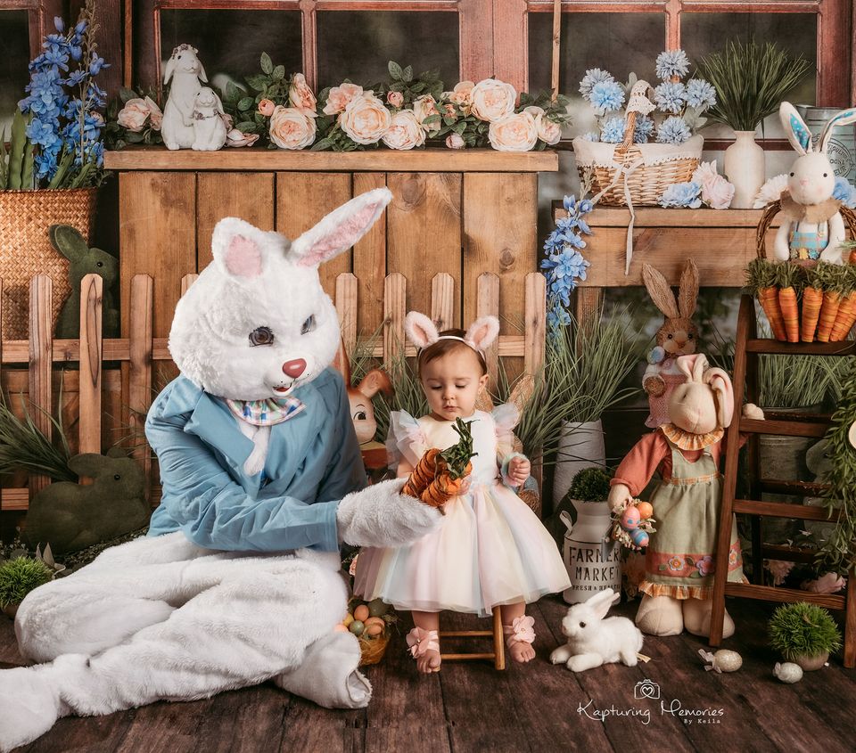 Kate Spring Backdrop Easter Bunny Window Designed by Emetselch - Kate Backdrop AU