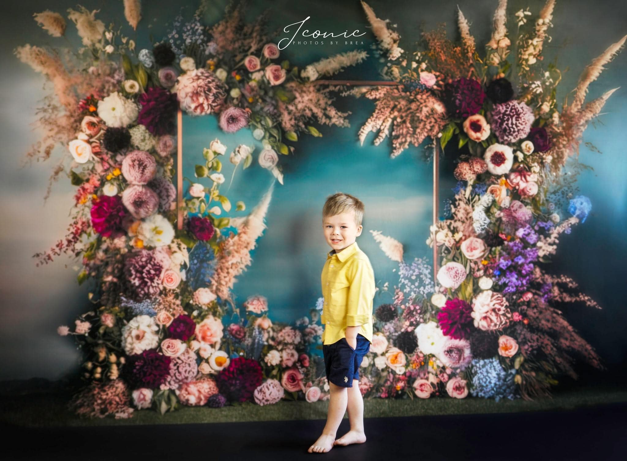 Kate Painterly Fine Art Backdrop Frame Spring Flowers Designed by Mini MakeBelieve - Kate Backdrop AU