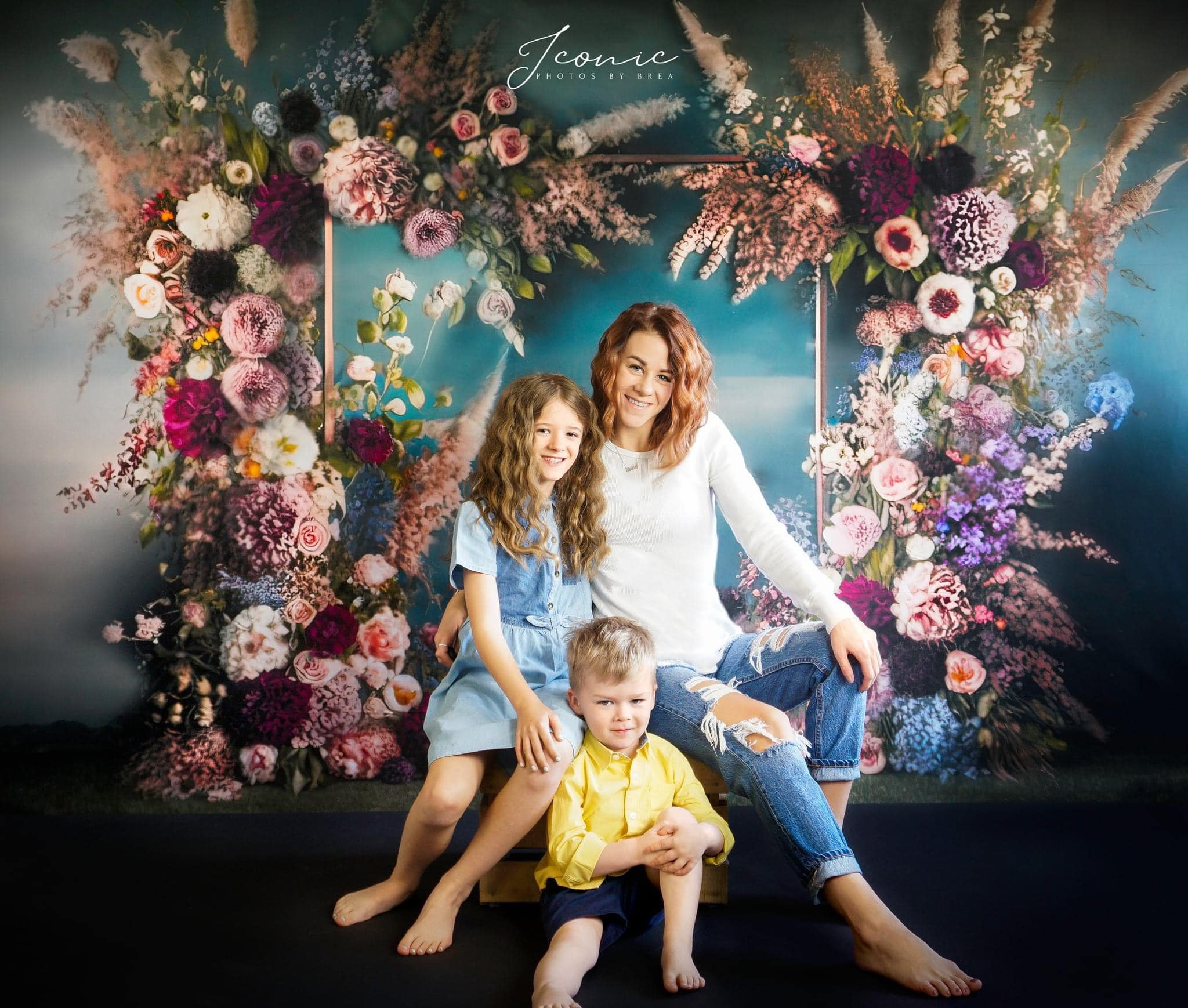 Kate Painterly Fine Art Backdrop Frame Spring Flowers Designed by Mini MakeBelieve - Kate Backdrop AU