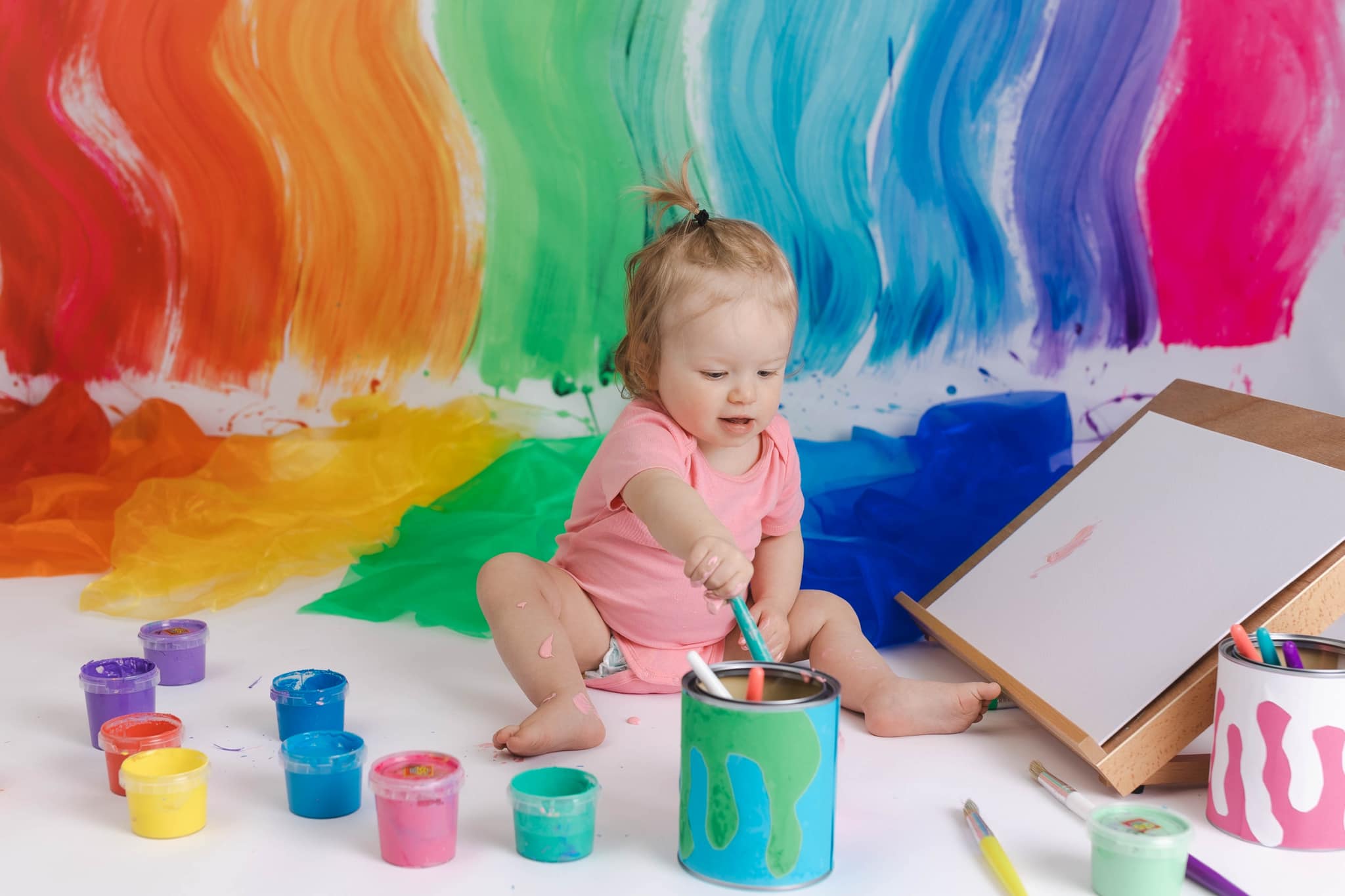 Kate Curvy Rainbow Paint Backdrop for Photography Designed By Erin Larkins - Kate Backdrop AU