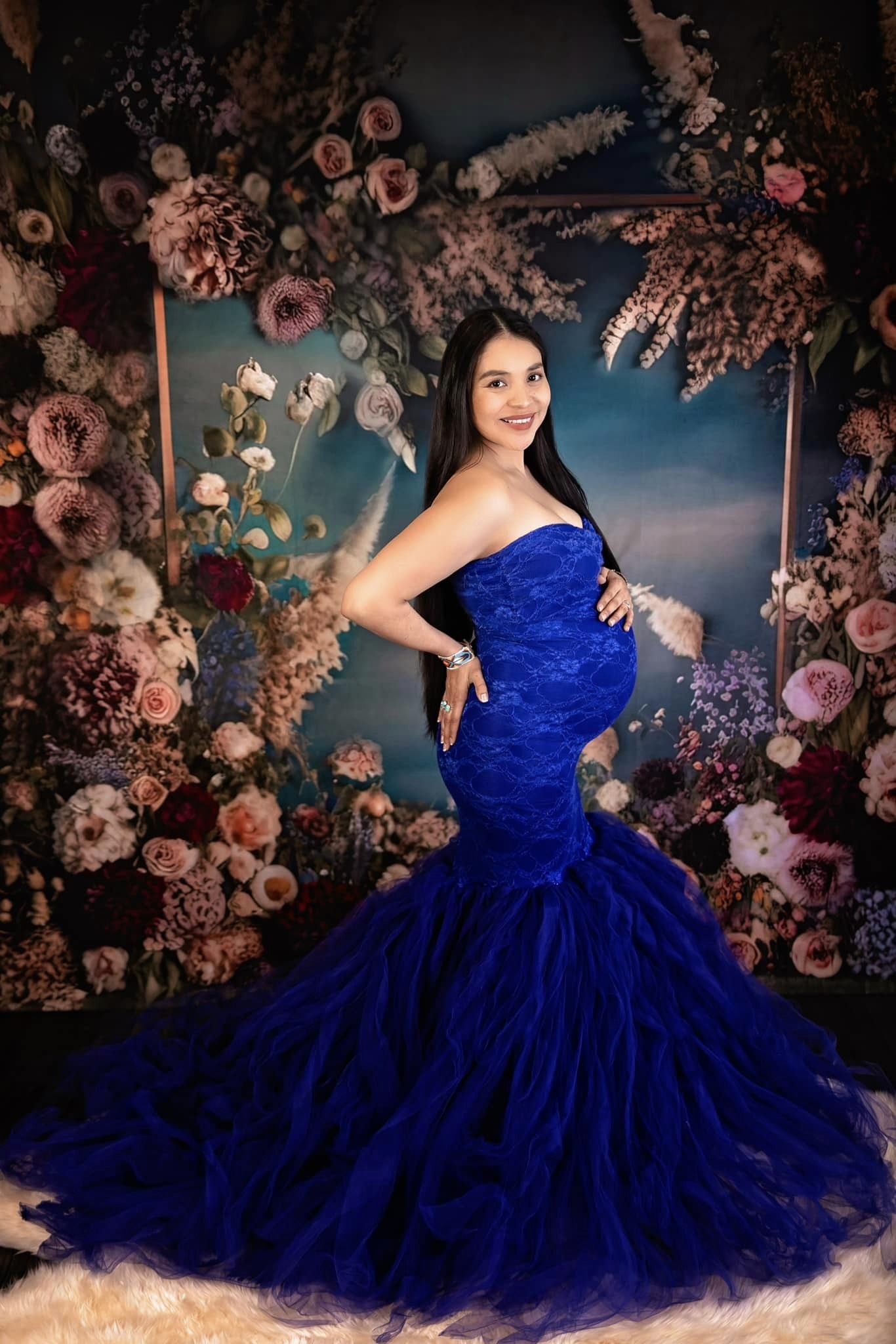 Kate Painterly Fine Art Backdrop Frame Spring Flowers Designed by Mini MakeBelieve - Kate Backdrop AU