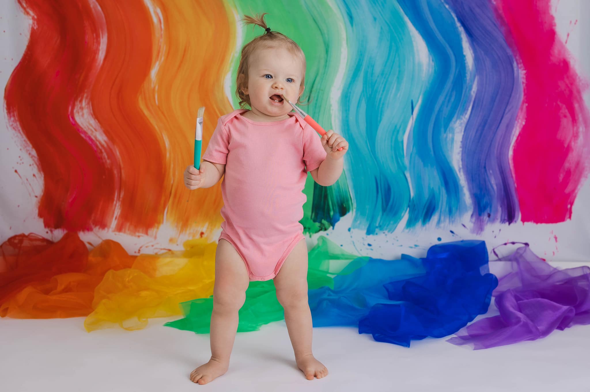 Kate Curvy Rainbow Paint Backdrop for Photography Designed By Erin Larkins - Kate Backdrop AU