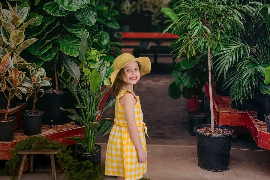 Kate Tropical Greenhouse Interior Backdrop Designed by Mandy Ringe Photography - Kate Backdrop AU