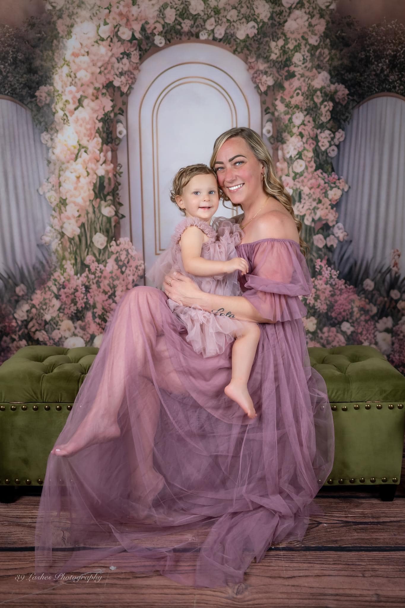 Kate Painted Spring Backdrop Interior Floral Pink Marble Panels Designed by Mini MakeBelieve - Kate Backdrop AU