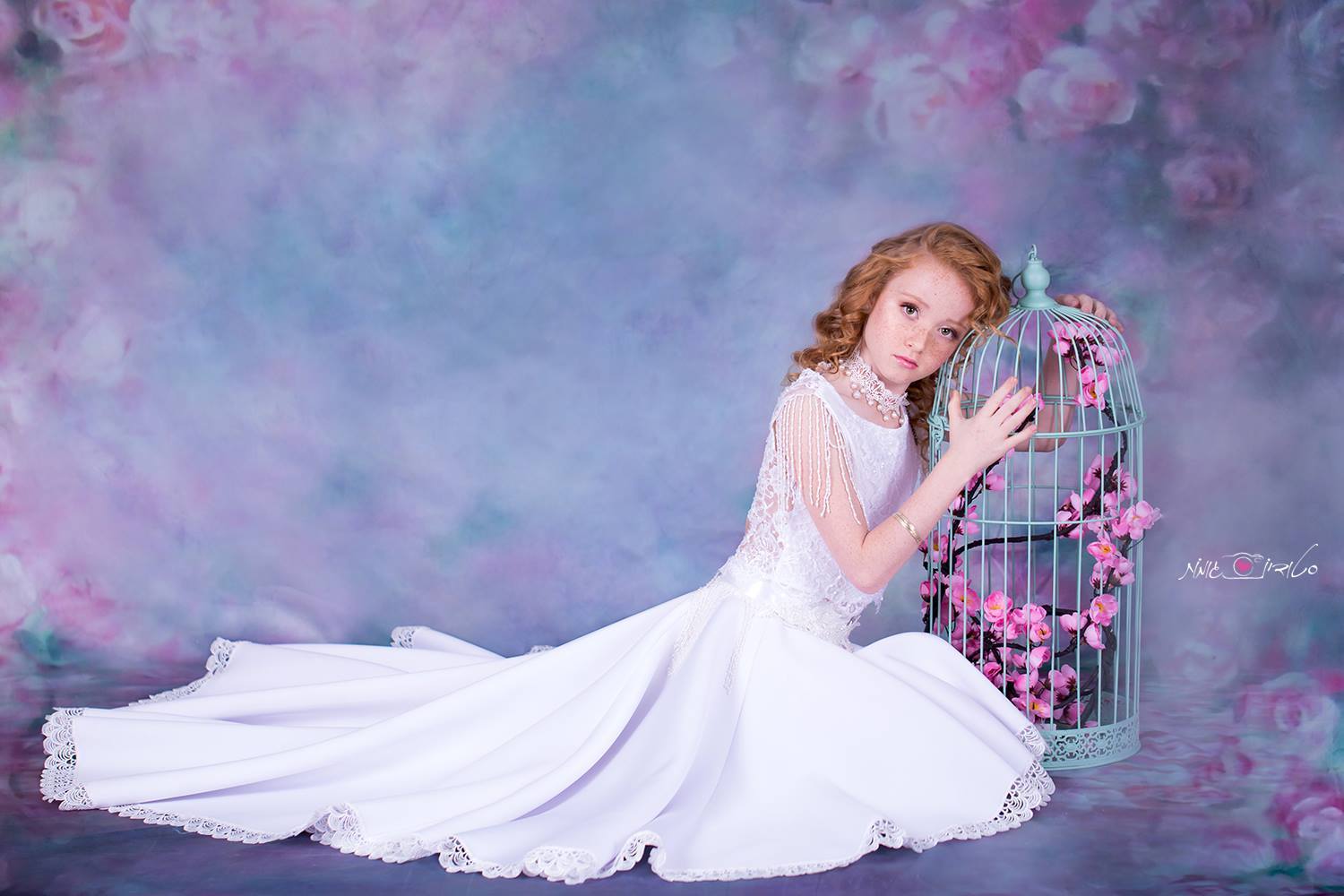 Kate Pink Flowers Hand Painting Liked Portrait Photography Backdrops - Kate Backdrop AU