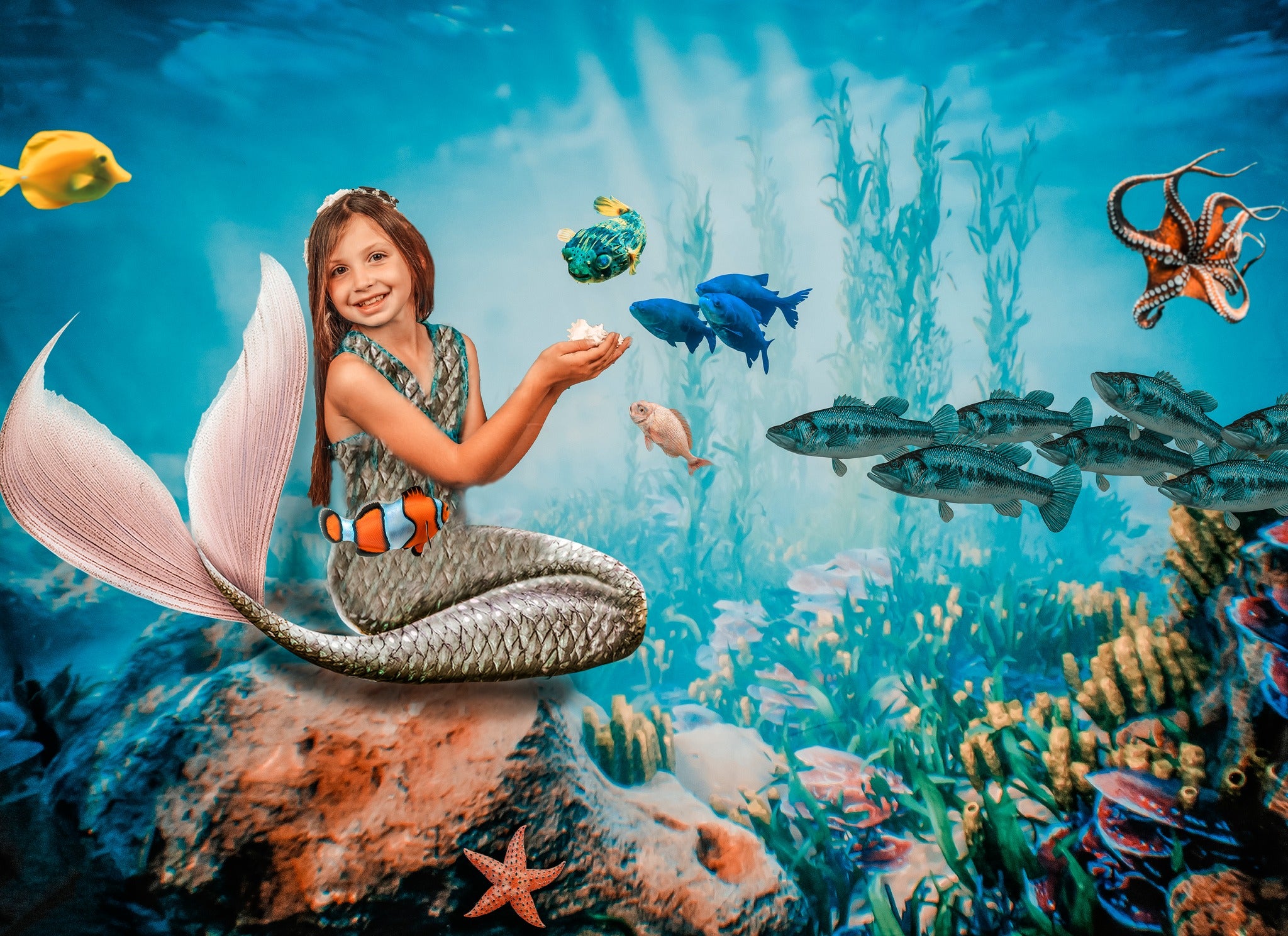 Kate Sweet summer Underwater world Backdrop for Photography - Kate Backdrop AU