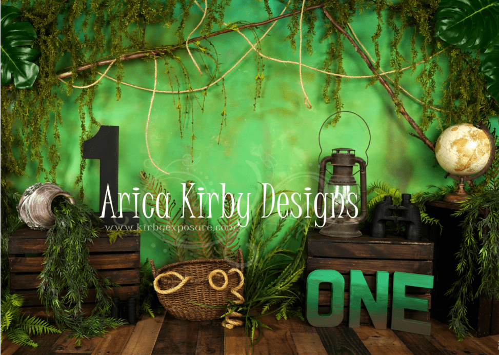 Kate Jungle 1st Birthday Summer Backdrop Designed by Arica Kirby - Kate Backdrop AU