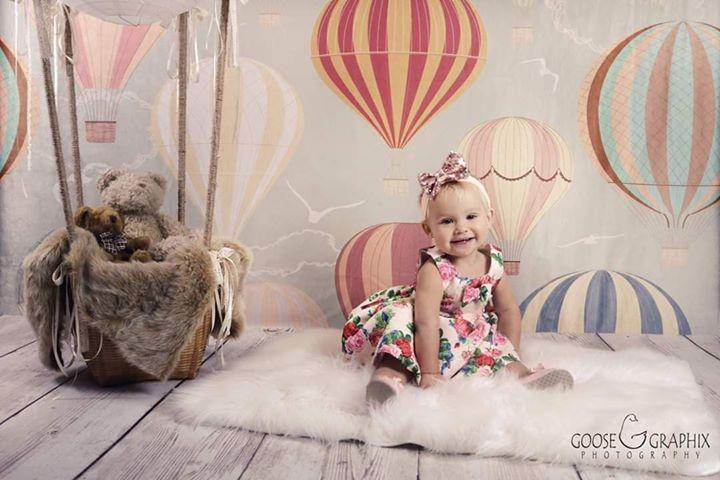 Kate Printed Pattern Hot Air Balloon Children Backdrop - Kate Backdrop AU