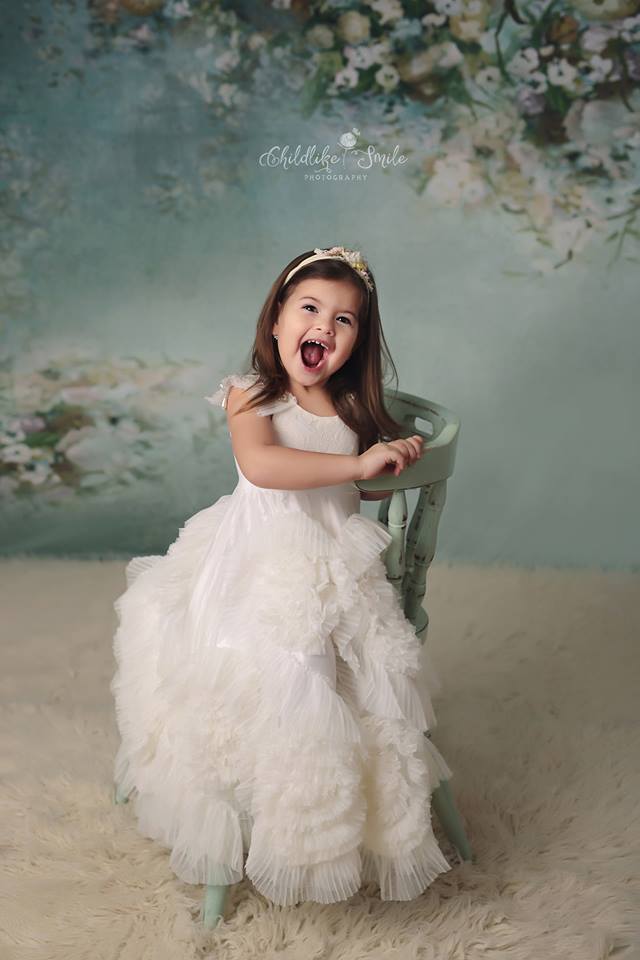 Kate Painting Like Green Spring Flowers Backdrop printed Background - Kate Backdrop AU