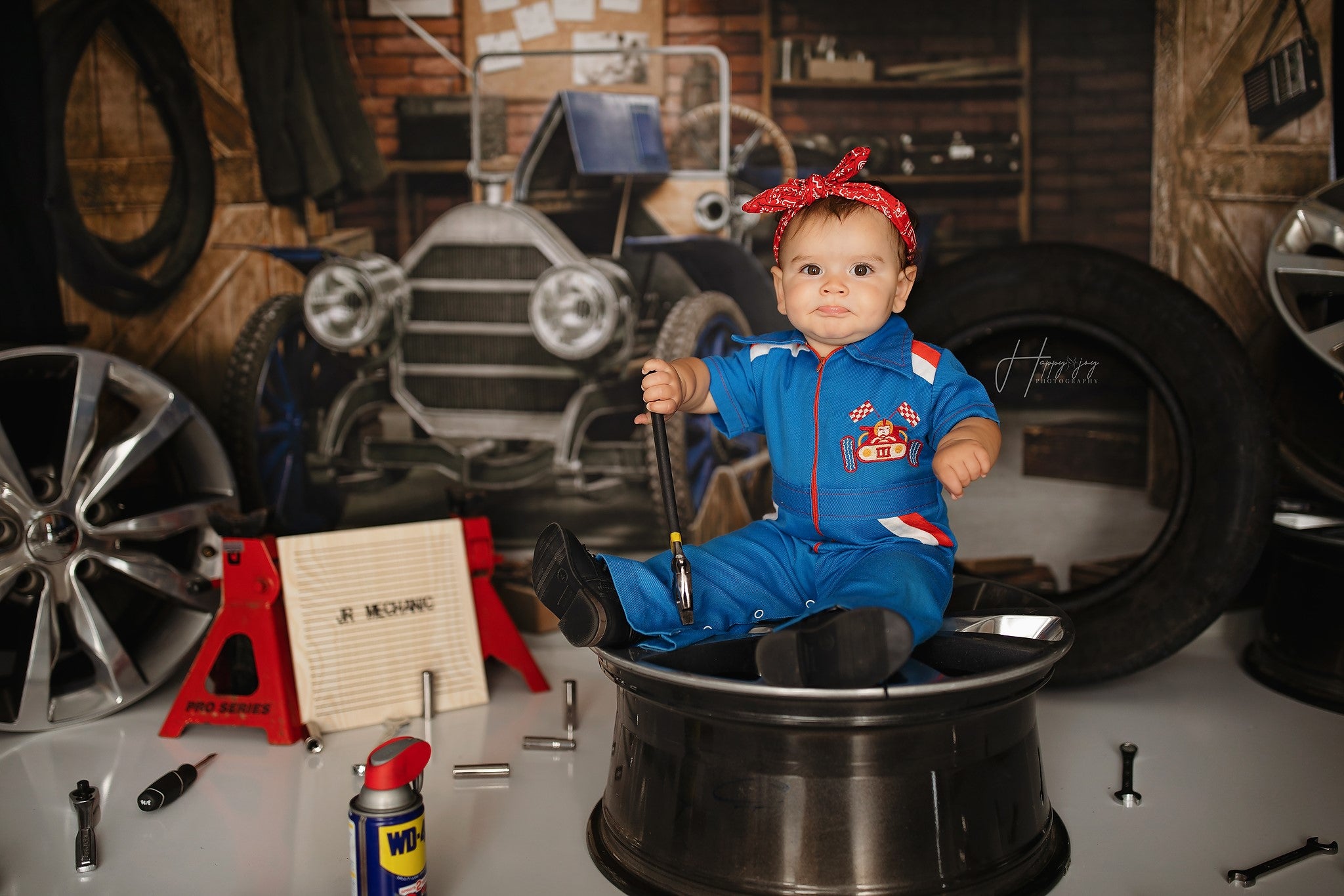 Kate Garage Car Workshop Backdrops for Boy - Kate Backdrop AU