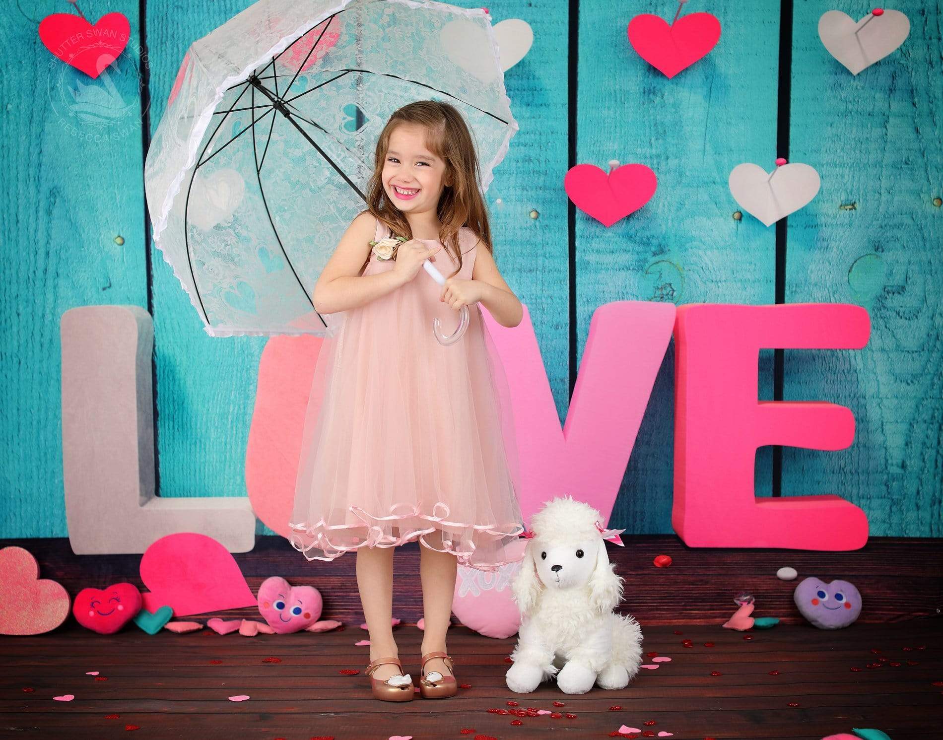 Kate Valentine'S Day Wooden Wall Love Photography Backdrop - Kate Backdrop AU