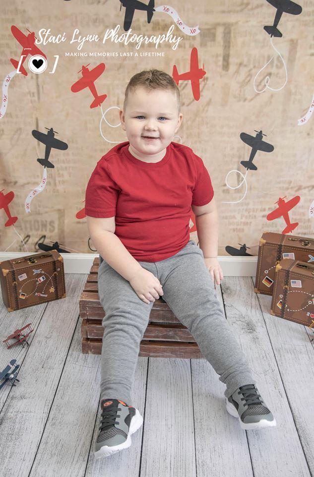 Kate Retro Planes Valentines Backdrop for Photography designed by Jerry_Sina - Kate Backdrop AU