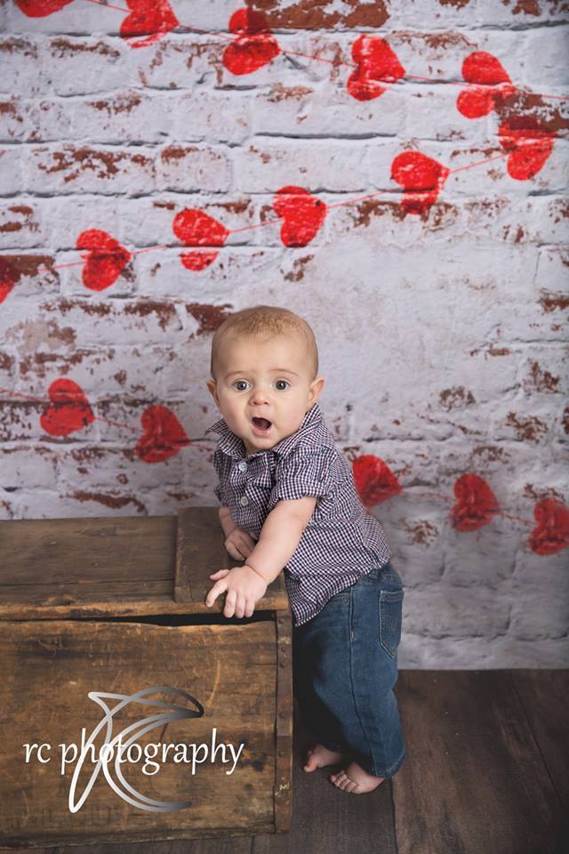 Kate white brick wall with red hearts Valentine's Day Backdrop for Photography designed by Jerry_Sina - Kate Backdrop AU