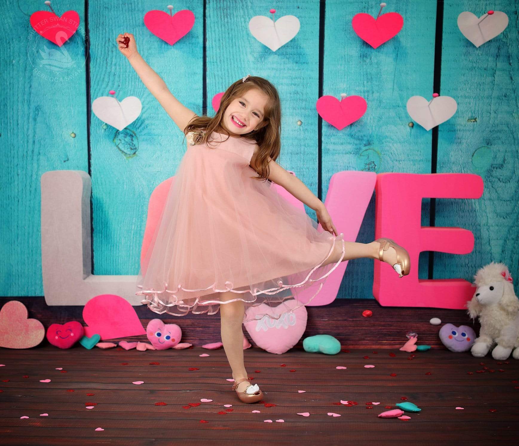 Kate Valentine'S Day Wooden Wall Love Photography Backdrop - Kate Backdrop AU