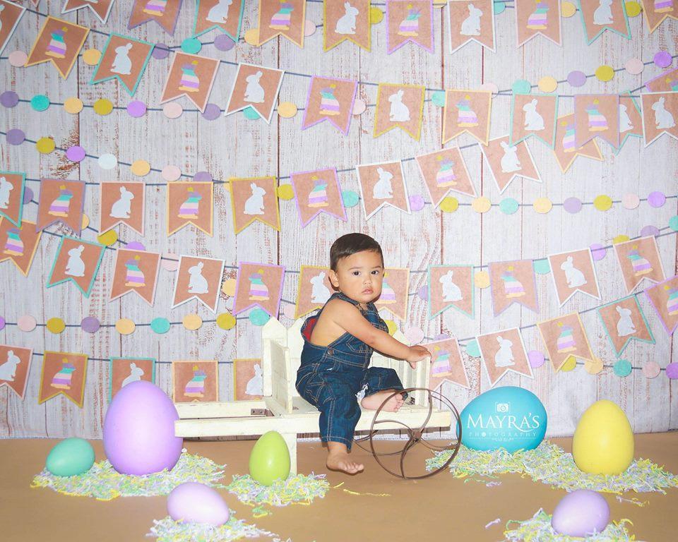 Kate Easter Wood with Rabbit Decoration Backdrop for Photography designed by Jerry_Sina - Kate Backdrop AU