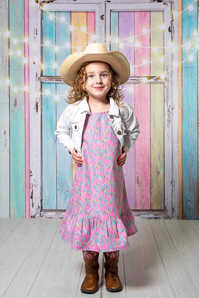 Kate Birthday Baby Colorful Wood Wall with Window Easter Backdrop for Children Designed by JFCC - Kate Backdrop AU