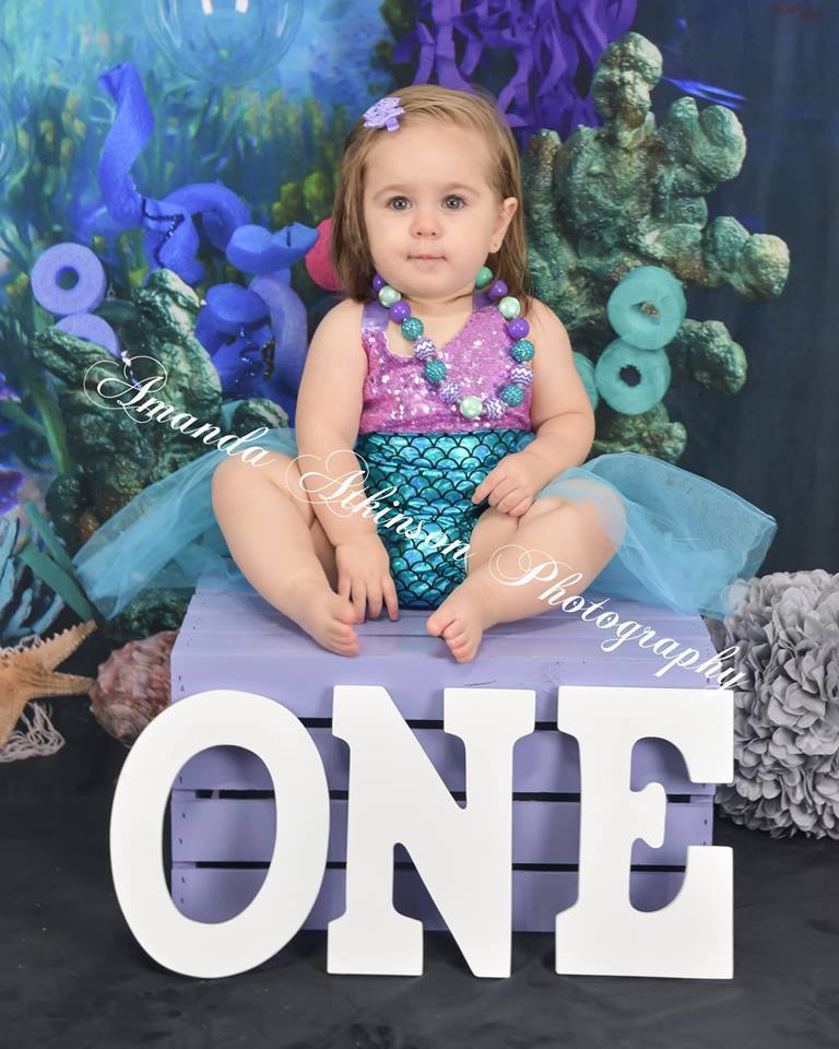 Kate mermaid under sea 1st birthday cake smash summer Backdrop designed by studio gumot - Kate Backdrop AU