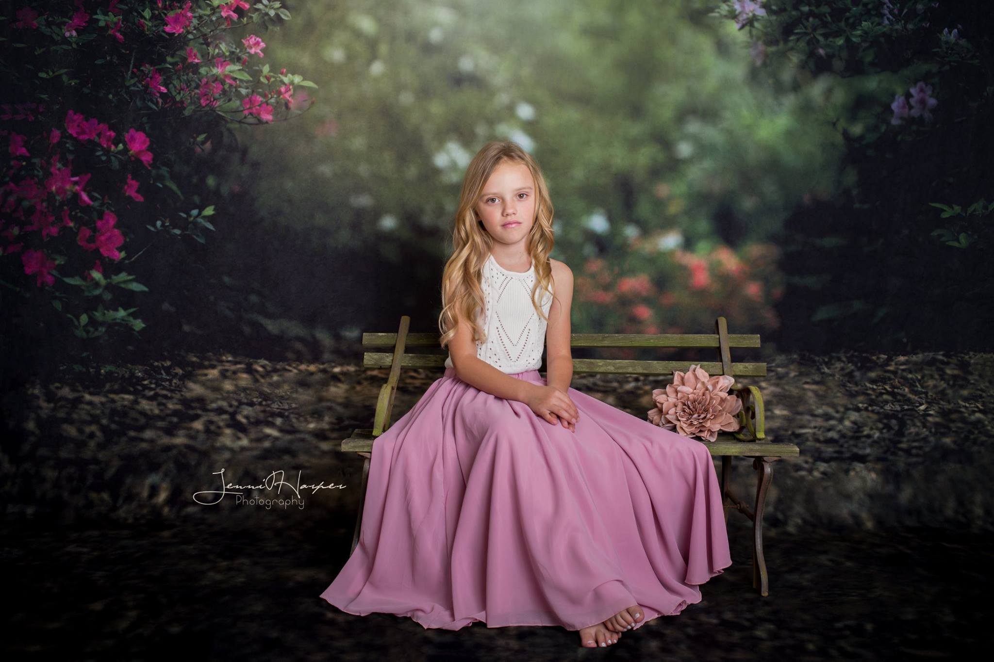 Kate Pink Floral Garden Square Spring Backdrop Designed by Pine Park Collection - Kate Backdrop AU