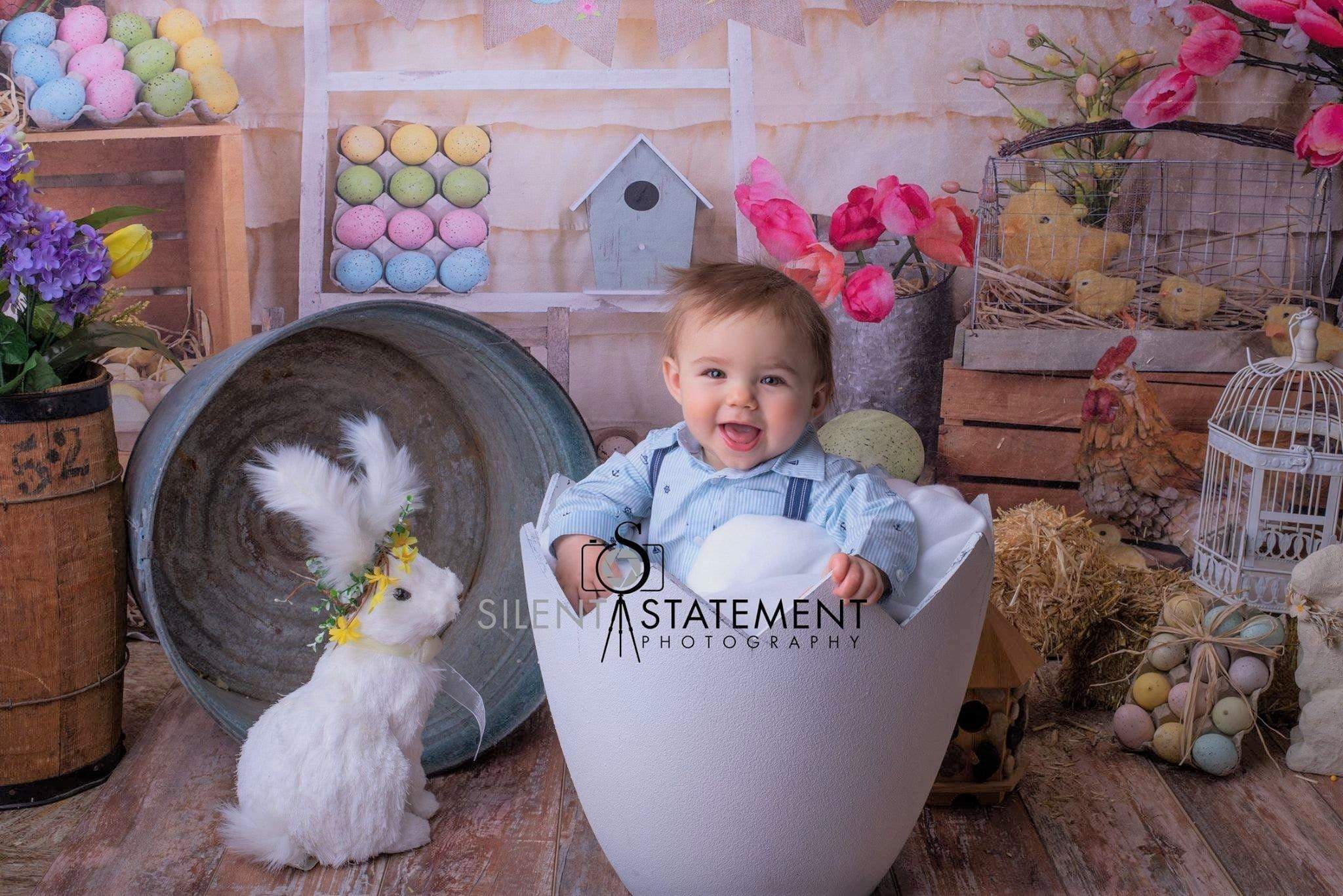 Kate Colorful Eggs Happy Easter Backdrop - Kate Backdrop AU