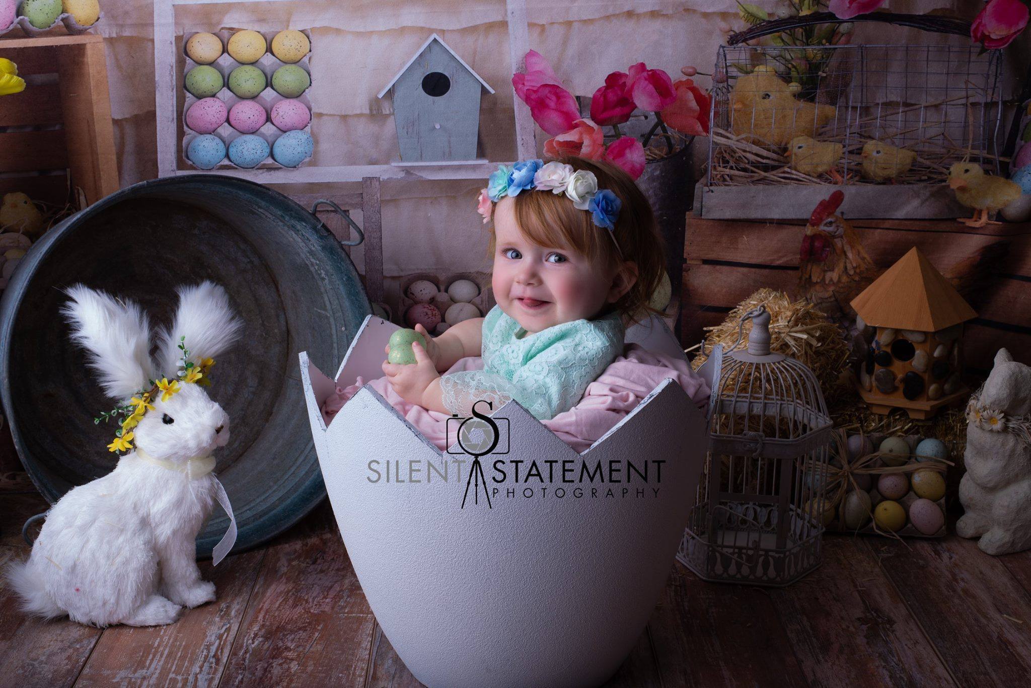 Kate Colorful Eggs Happy Easter Backdrop - Kate Backdrop AU