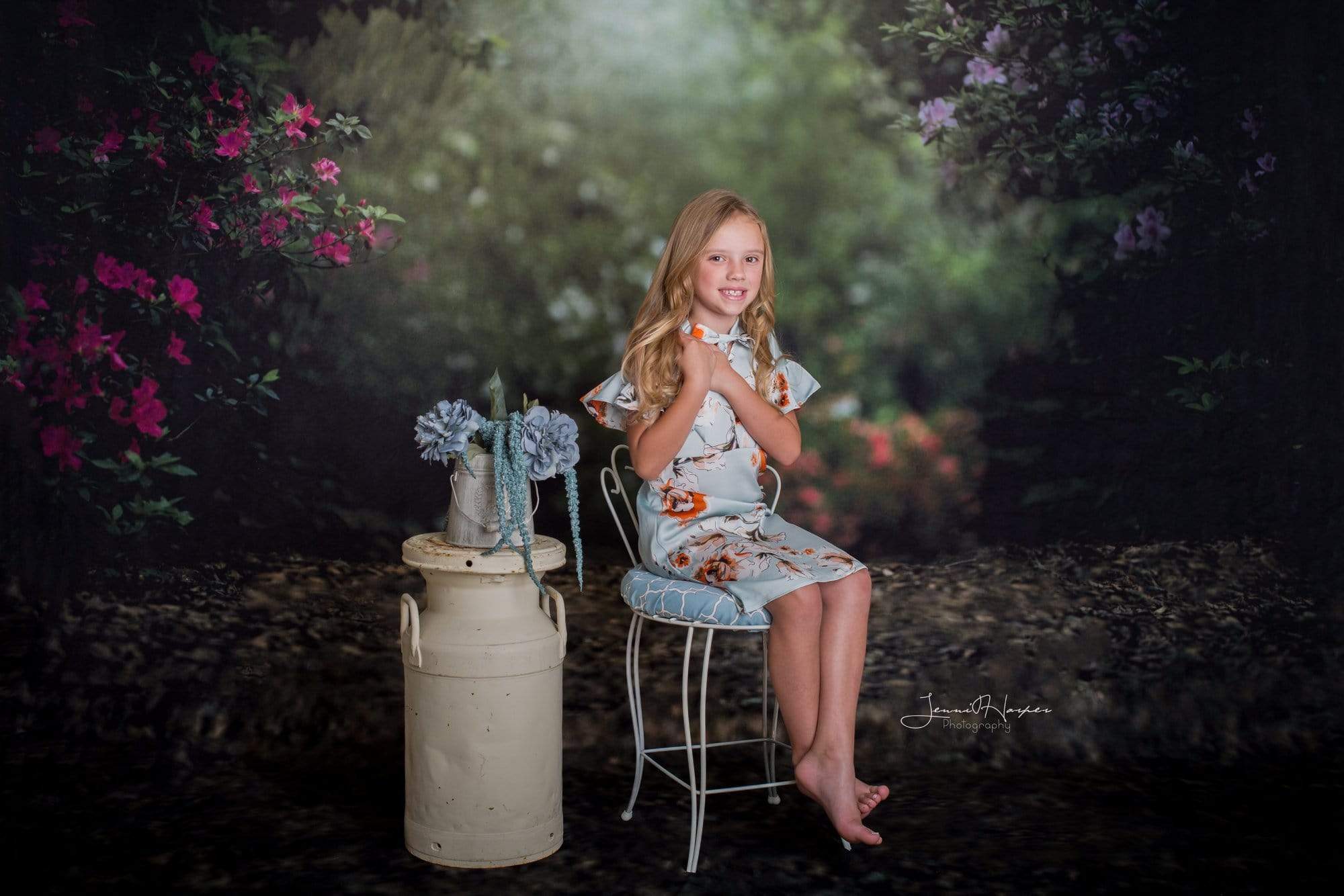 Kate Pink Floral Garden Square Spring Backdrop Designed by Pine Park Collection - Kate Backdrop AU