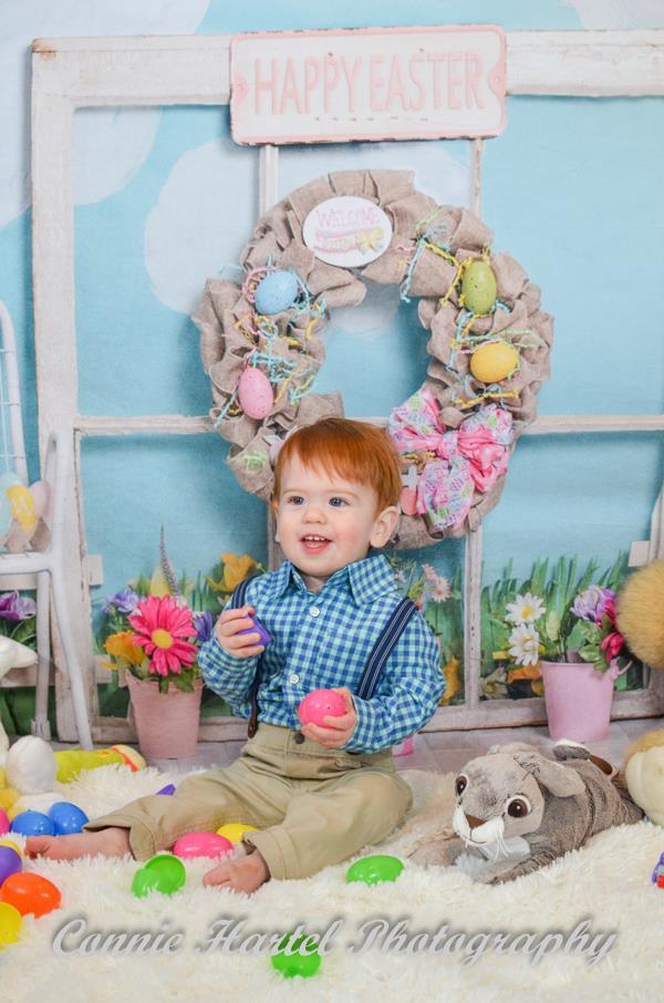 Kate Rabbits Decorations Easter Spring Children Backdrop for Photography Designed by Erin Larkins - Kate Backdrop AU