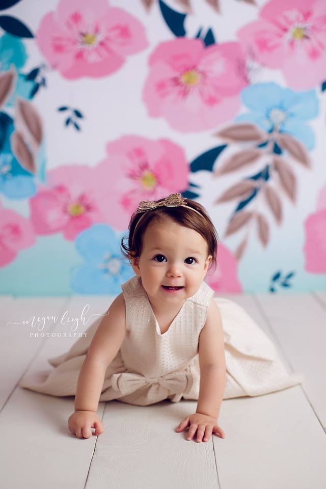 Kate Mother's Day Retro Spring Flowers Cake Smash Children Backdrop for Photography Designed by JFCC - Kate Backdrop AU