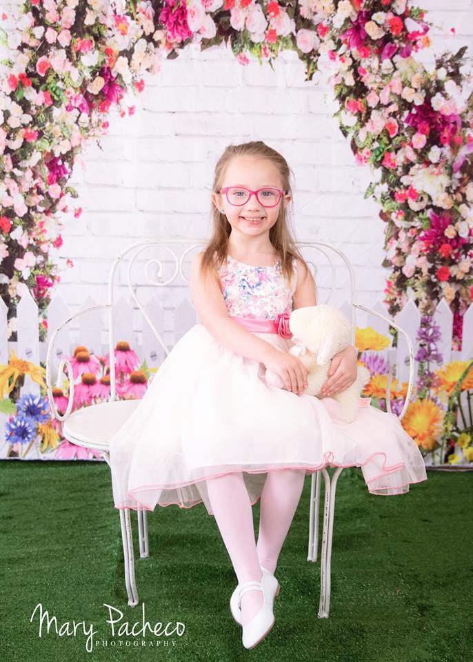 Kate Retro Brick with Spring Flowers and Fence Backdrop for Photography Designed by JFCC - Kate Backdrop AU