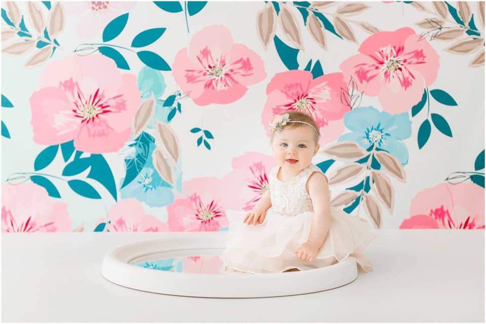 Kate Mother's Day Retro Spring Flowers Cake Smash Children Backdrop for Photography Designed by JFCC - Kate Backdrop AU