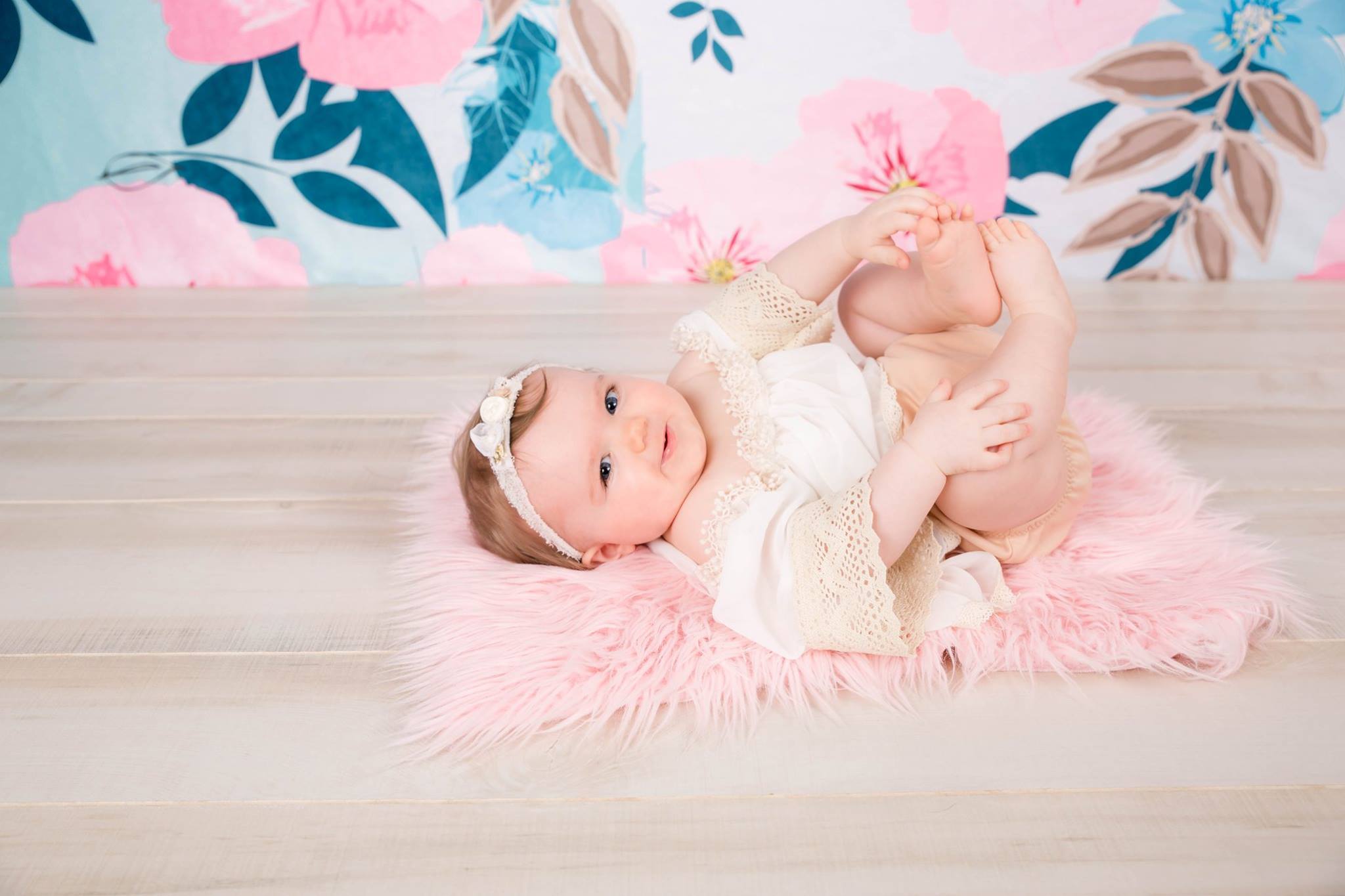 Kate Mother's Day Retro Spring Flowers Cake Smash Children Backdrop for Photography Designed by JFCC - Kate Backdrop AU
