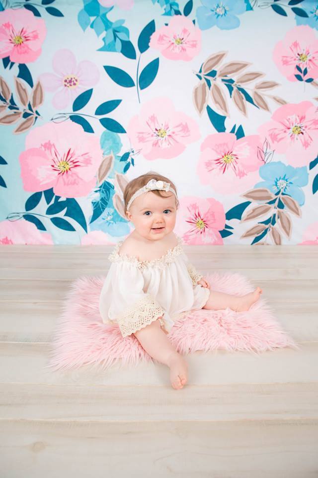 Kate Mother's Day Retro Spring Flowers Cake Smash Children Backdrop for Photography Designed by JFCC - Kate Backdrop AU