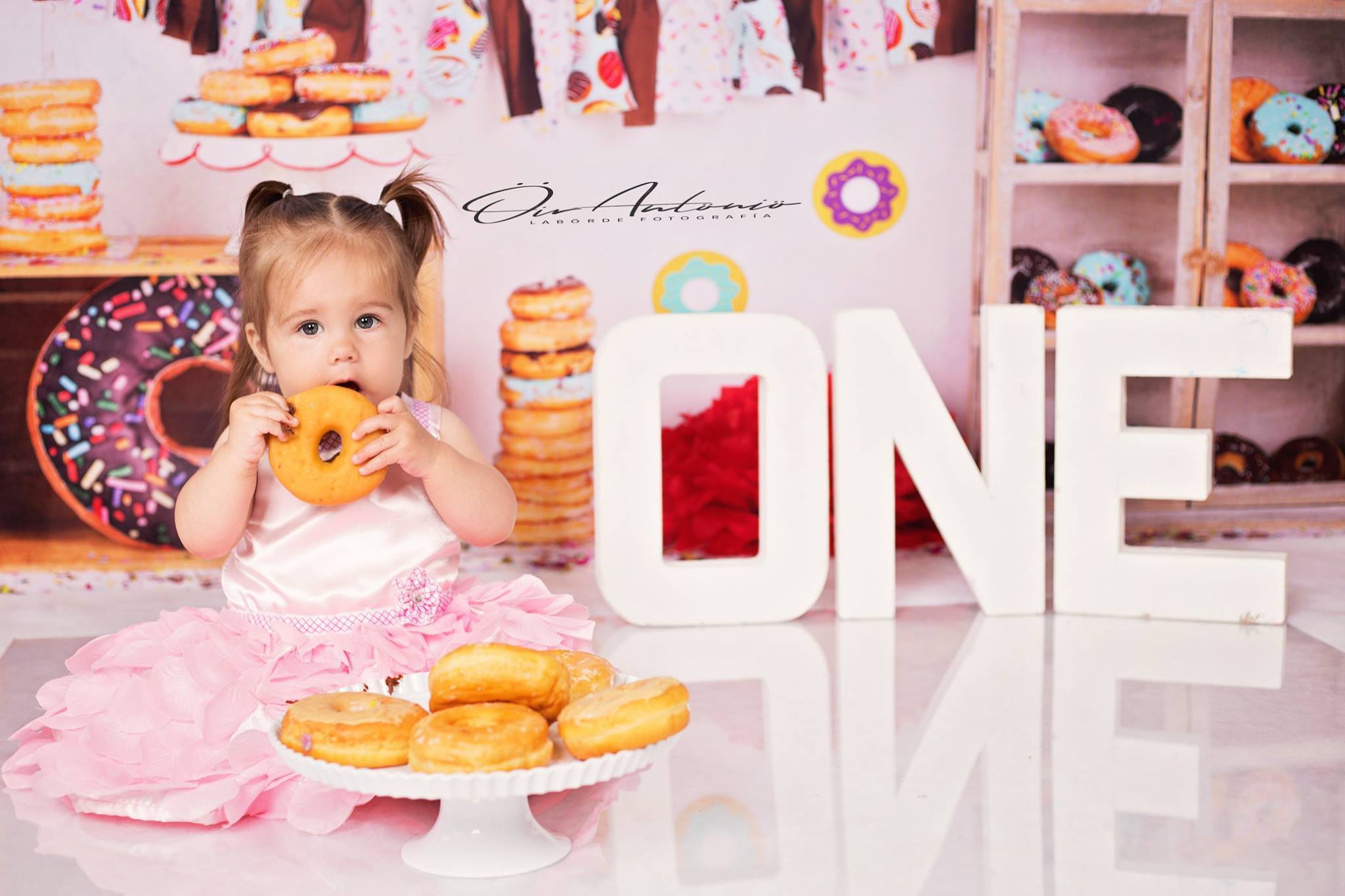Kate Chocolate Donut Banners Children Backdrop - Kate Backdrop AU