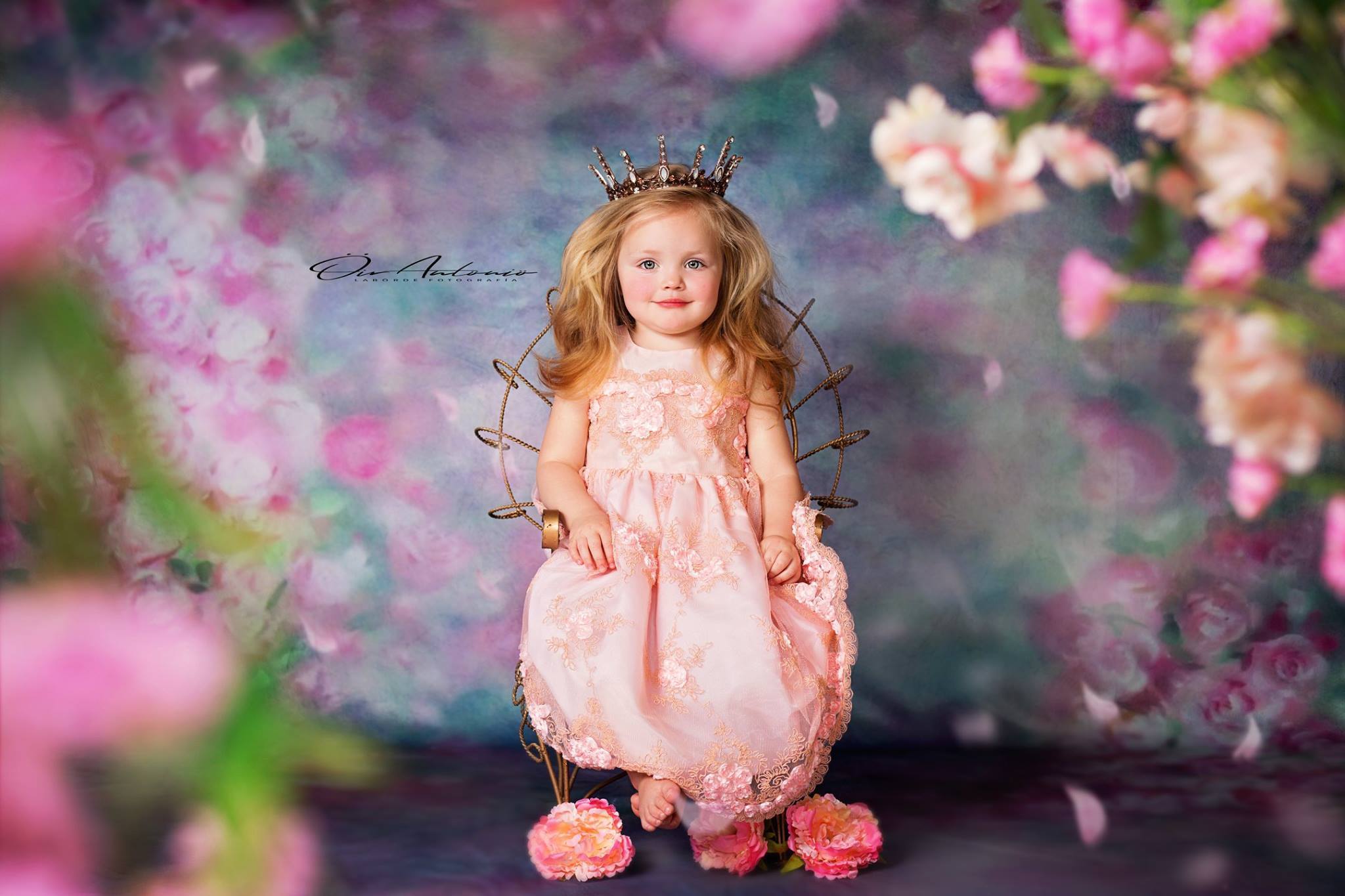 Kate Pink Flowers Hand Painting Liked Portrait Photography Backdrops - Kate Backdrop AU