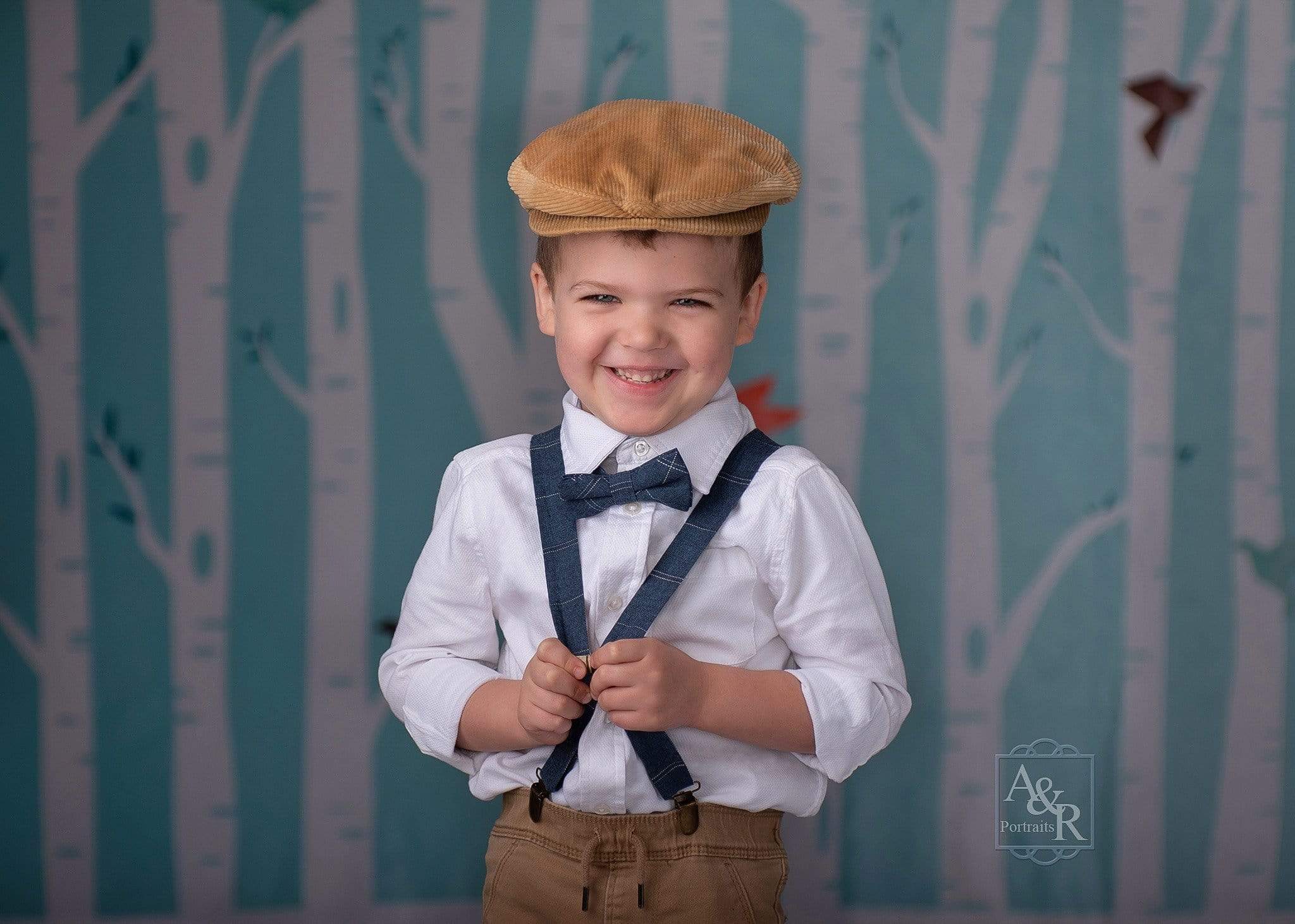 Kate Origami Birds in Birch Forest Backdrop for Photography Designed by Amanda Moffatt - Kate Backdrop AU
