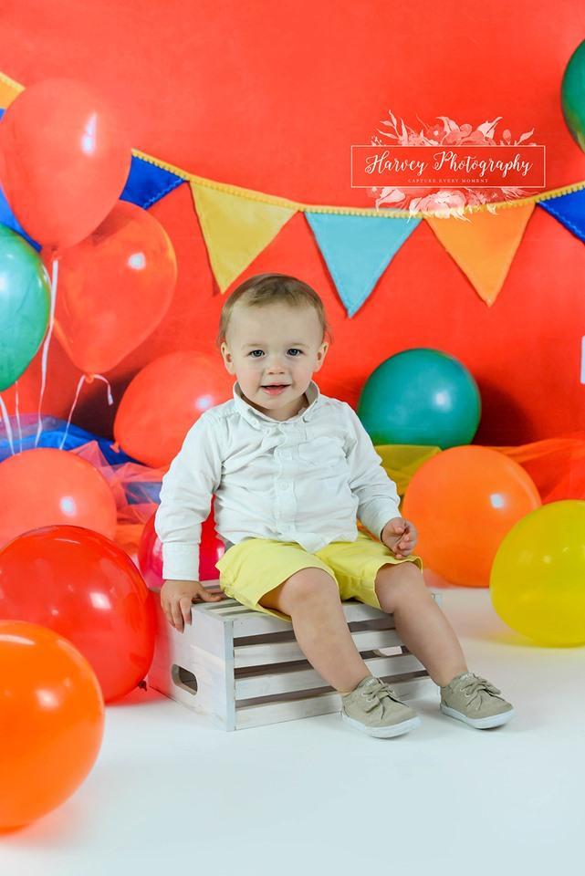Kate Primary 1st Birthday Backdrop for Photography Designed by Keerstan Jessop - Kate Backdrop AU