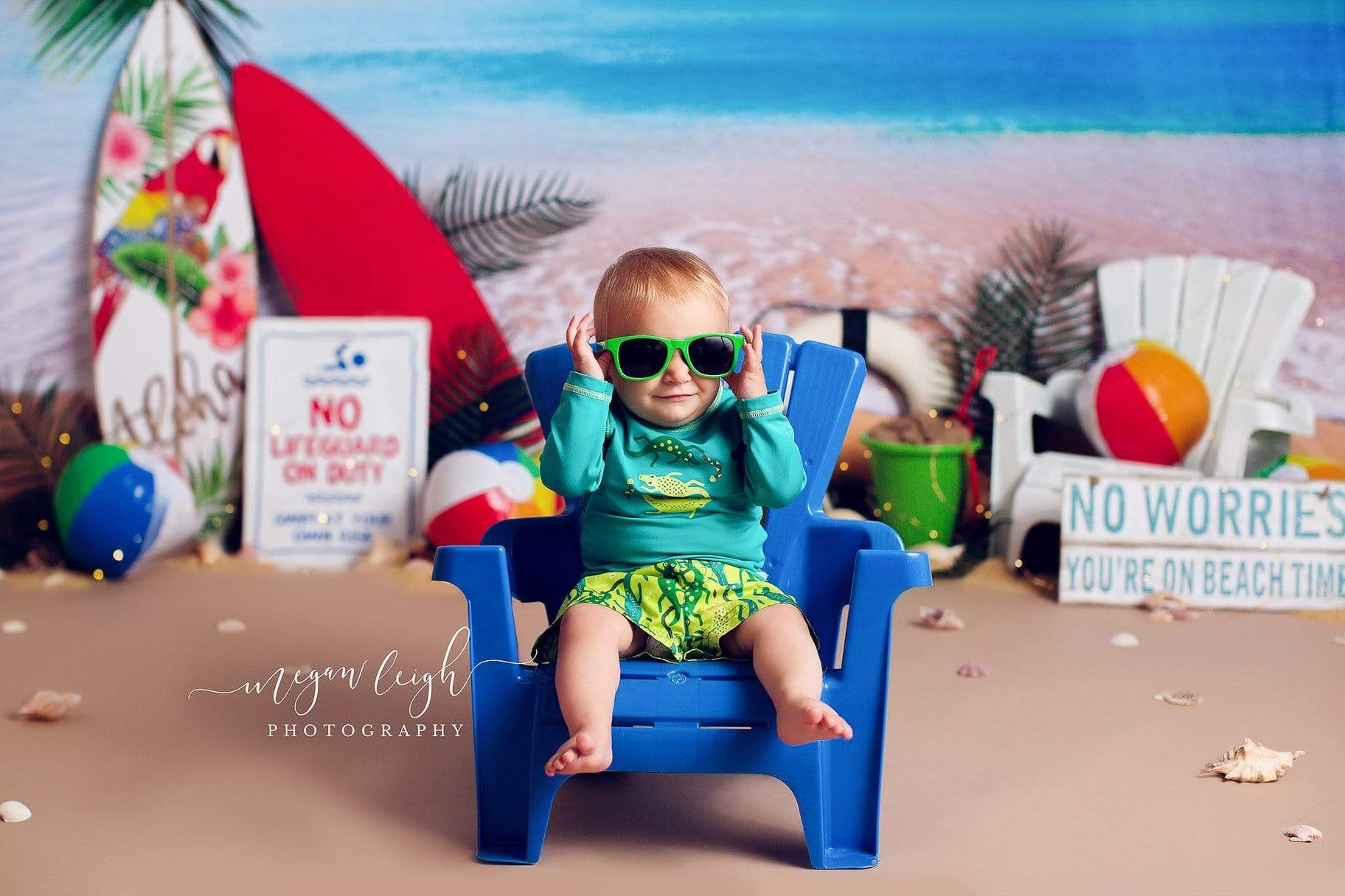 Kate Beach Day Sea Summer Backdrop for Photography Designed by Megan Leigh Photography - Kate Backdrop AU
