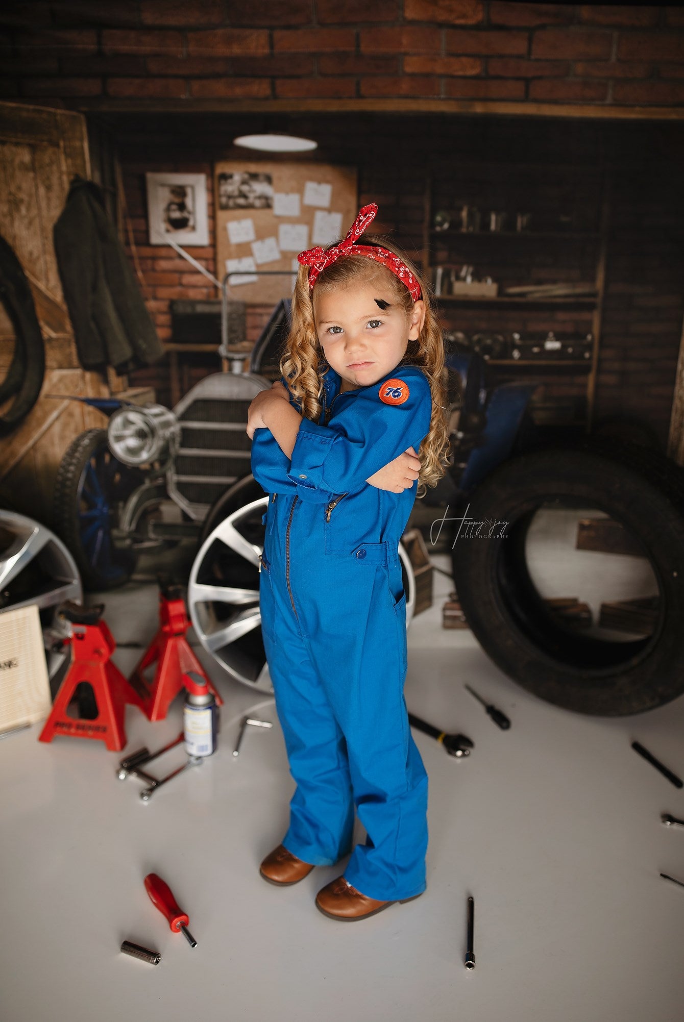 Kate Garage Car Workshop Backdrops for Boy - Kate Backdrop AU