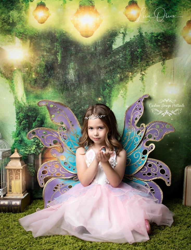 Kate Spirit Fairy Tree House Forest Children Backdrop for Photography Designed by JFCC - Kate Backdrop AU