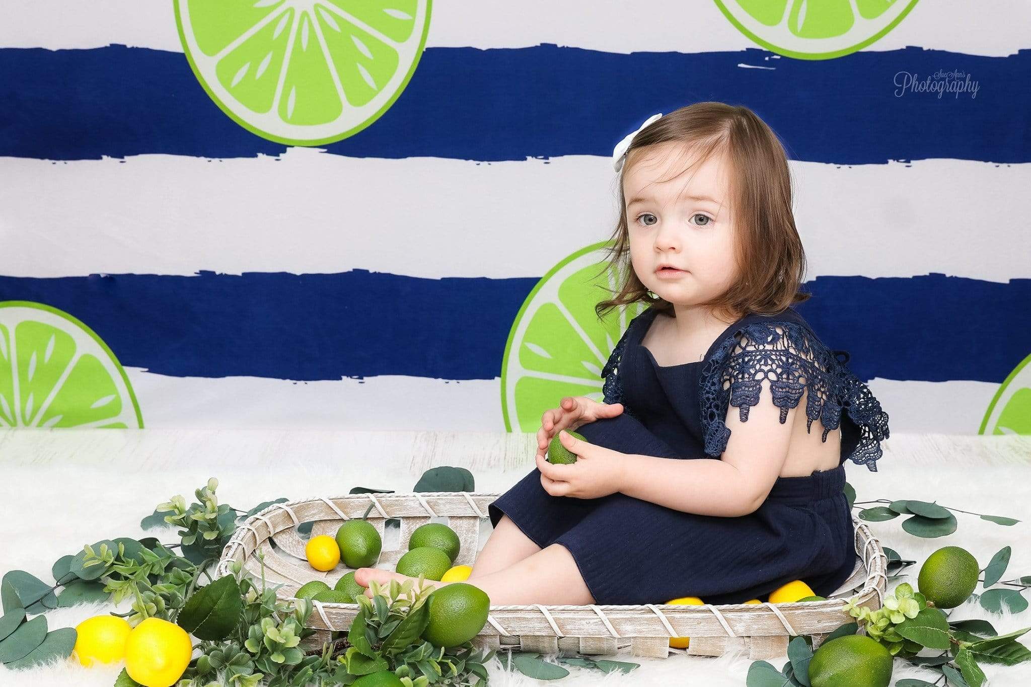 Kate Lemons Blue and White Stripe Backdrop for Photography Summer Holiday Children - Kate Backdrop AU