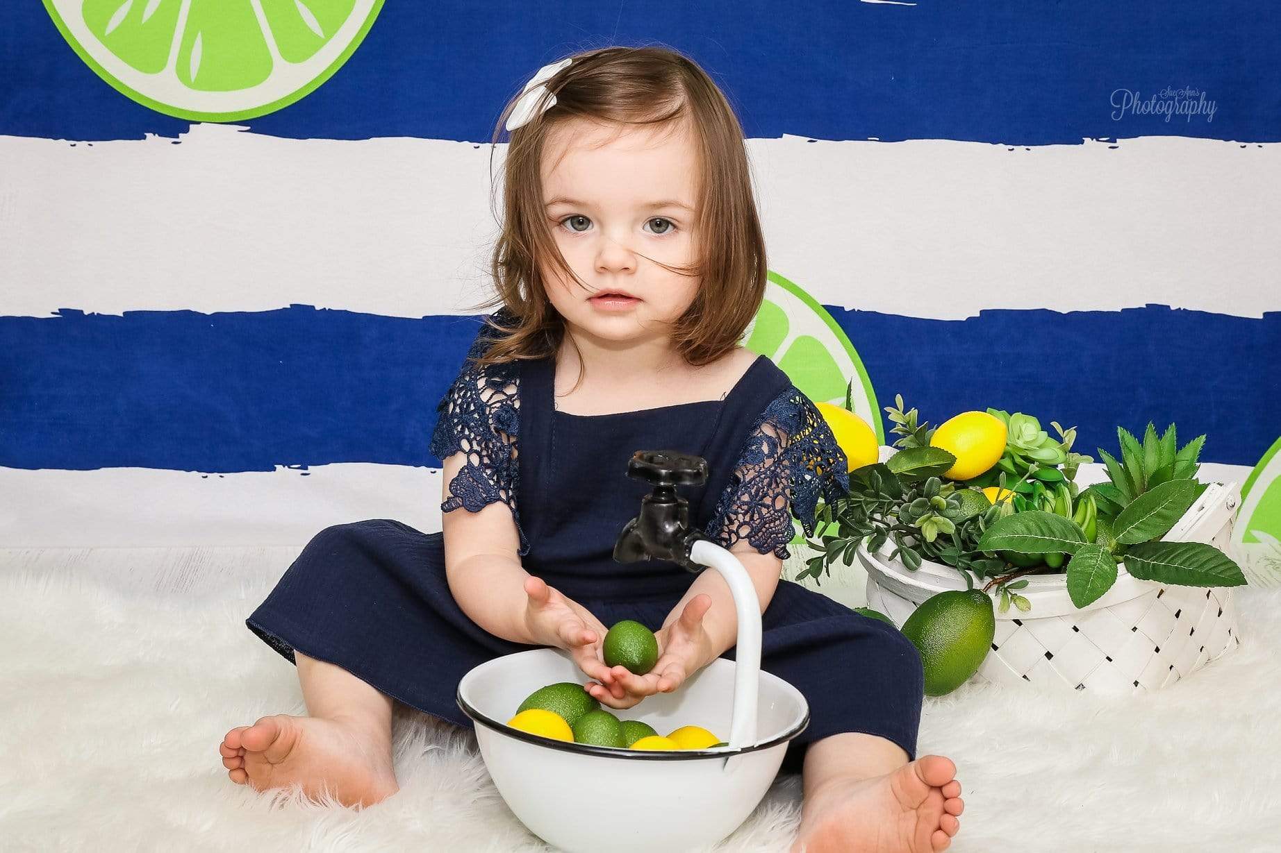 Kate Lemons Blue and White Stripe Backdrop for Photography Summer Holiday Children - Kate Backdrop AU