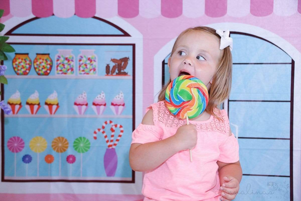 Kate Pink Candy Shop Children Backdrop for Photography designed by Jerry_Sina - Kate Backdrop AU