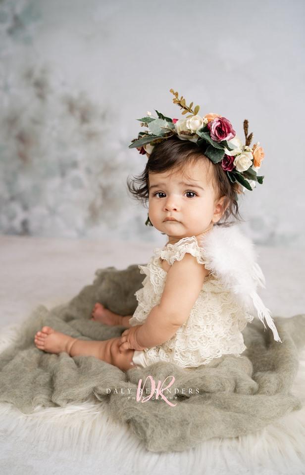 Kate Fine Art Watercolors Green Flowers Abstract Backdrop designed by Veronika Gant - Kate Backdrop AU