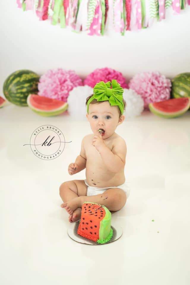 Kate Summer Pink and Green Watermelon Birthday Backdrop for Photography Designed by Mandy Ringe Photography - Kate Backdrop AU