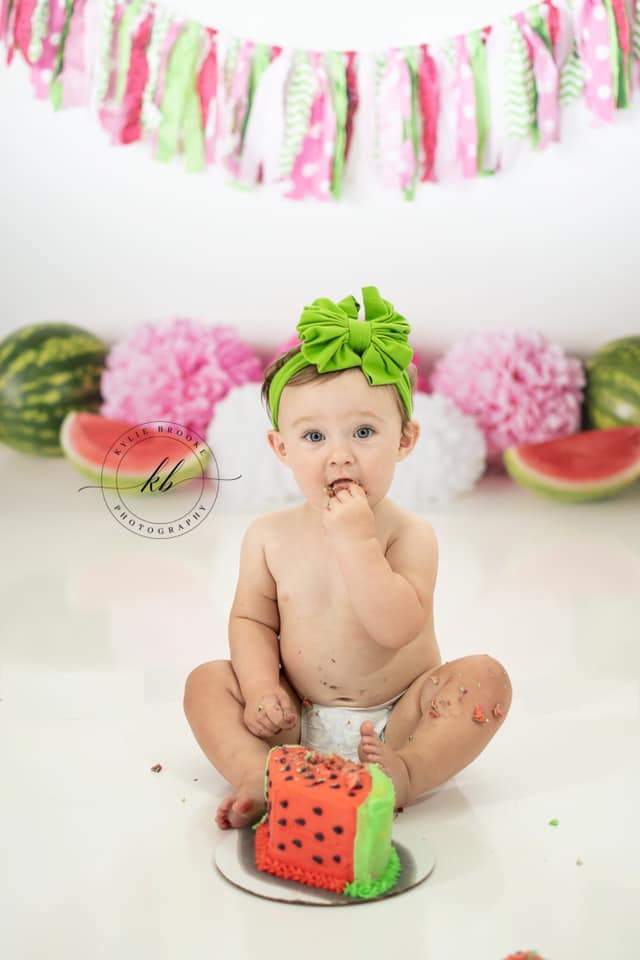 Kate Summer Pink and Green Watermelon Birthday Backdrop for Photography Designed by Mandy Ringe Photography - Kate Backdrop AU