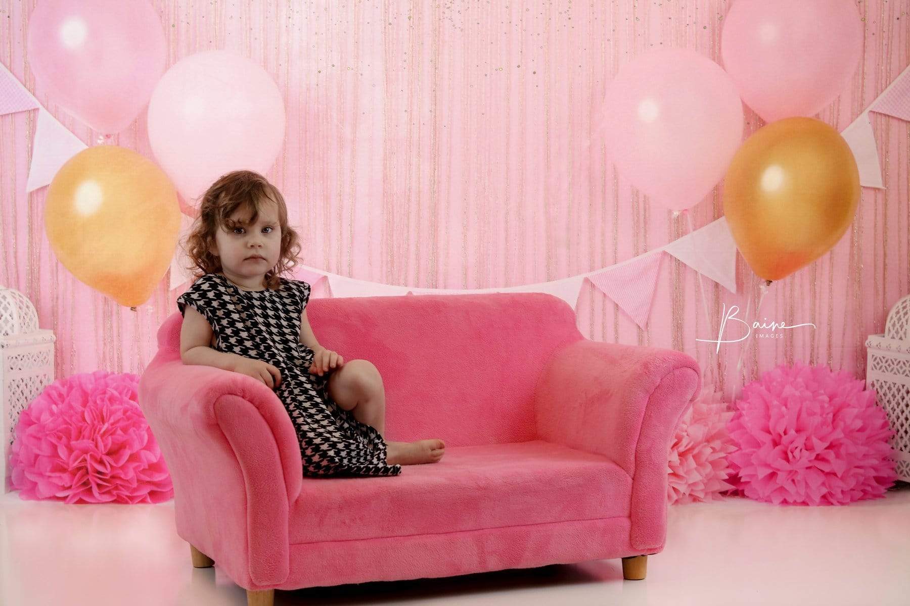 Kate Pink and Gold Birthday Glitter Backdrop for Photography - Kate Backdrop AU