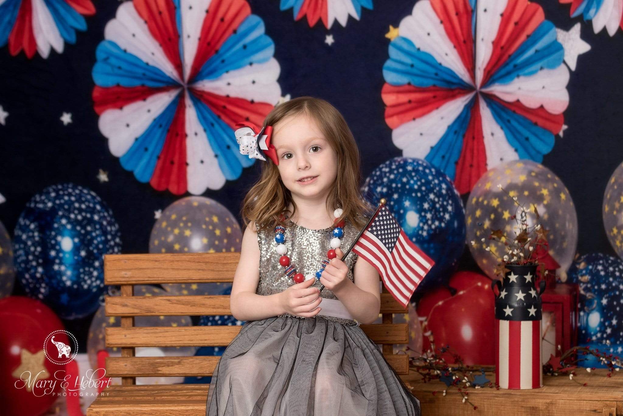 Kate USA Party July of 4th Backdrop for Photography Designed By Erin Larkins - Kate Backdrop AU