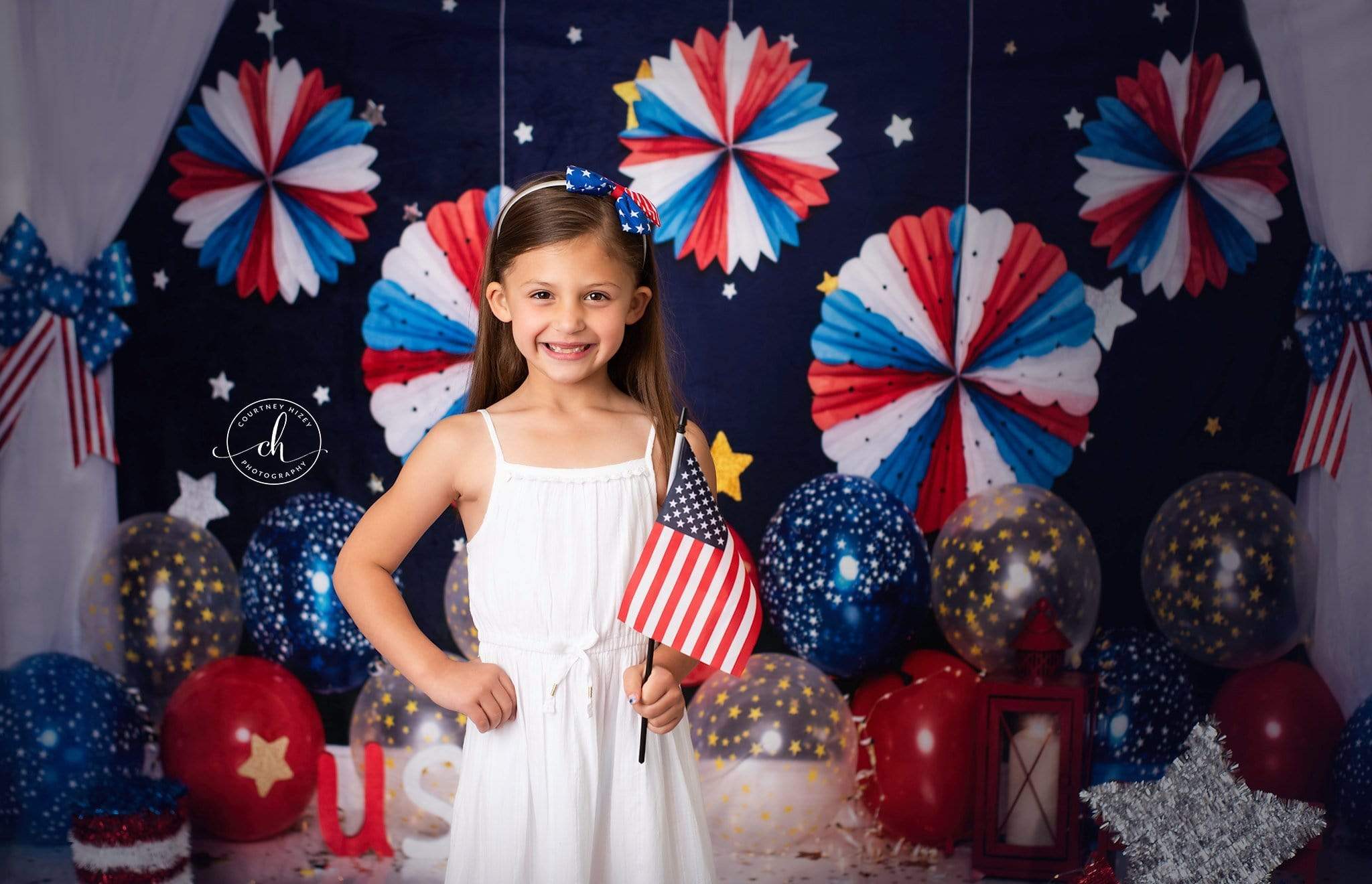 Kate USA Party July of 4th Backdrop for Photography Designed By Erin Larkins - Kate Backdrop AU