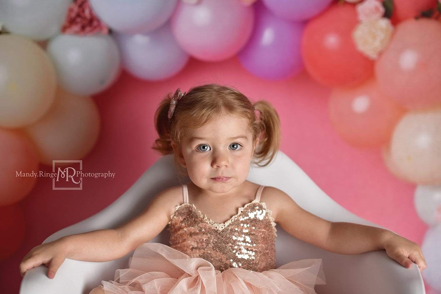 Kate Rainbow Floral Balloons Birthday Children Backdrop for Photography Designed by Kerry Anderson - Kate Backdrop AU